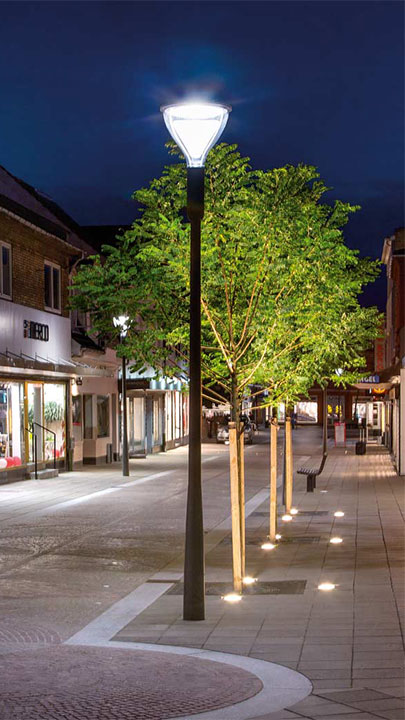 Τα φωτιστικά δρόμων πόλης Philips Metronomis LED είναι η ιδανική επιλογή αστικού φωτισμού για το κέντρο πόλης Naestved, Δανία