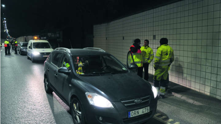  Το εσωτερικό της σήραγγας Lundbytunnel φωτισμένο με φωτισμό σηράγγων της Philips