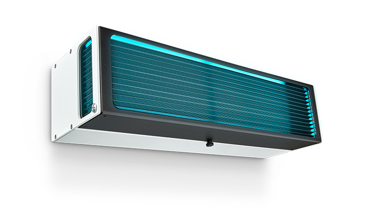 Εικόνα επίτοιχου συστήματος για τον εξαερισμό, την κυκλοφορία και την απολύμανση του αέρα με UV-C της Philips