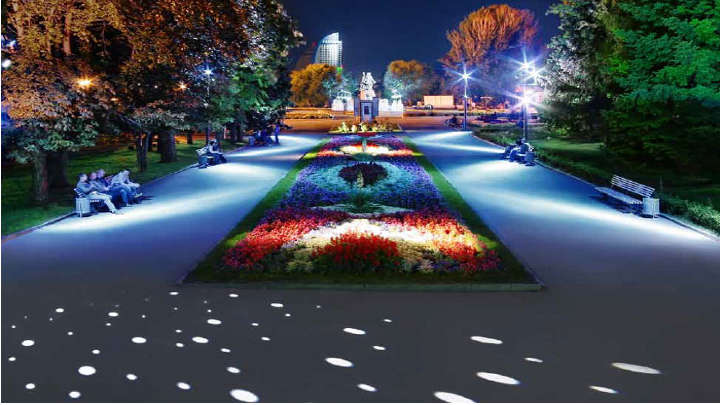 Πάρκο όμορφα φωτισμένο από την Philips Lighting